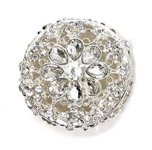 Load image into Gallery viewer, Wedding Unity Coins - Arras de Boda - Round Shaped Flower Box with Decorative Rhinestone Crystals 16 (Silver)
