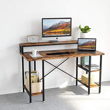 Load image into Gallery viewer, IRONCK Industrial Computer Desk 55", Office Desk with Printer Monitor Shelf Storage Shelf CPU Stand, Studying Writing Table for Home Office
