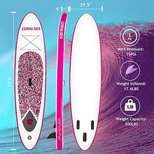 Load image into Gallery viewer, CORALSEA Inflatable Paddle Board, 10‘6"x30"x6" Ultra-Light Stand Up Boards with ISUP Accessories &amp; Backpack for All Skill Levels Include Leash, Adjustable Paddle, Pump, Repair Kit, Youth &amp; Adult, Pink
