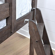 Load image into Gallery viewer, Max &amp; Lily Low Bunk Bed with Slide and Blue Curtains, Twin, Clay
