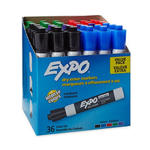 Load image into Gallery viewer, Expo Low Odor Dry Erase Marker, Chisel Tip Markers, Whiteboard Markers, Assorted, 36 Count
