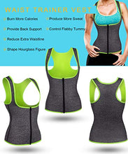 Load image into Gallery viewer, GAODI Women Waist Trainer Vest Slim Corset Neoprene Sauna Tank Top Zipper Weight Loss Body Shaper Shirt (S,Gray)
