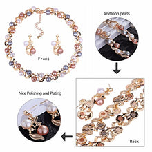 Load image into Gallery viewer, Luxury Pearl Wedding Jewelry Set Necklace Earrings Party Wear Birthday Gift for Mother Wife (White)
