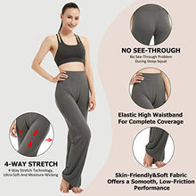 Load image into Gallery viewer, FELEMO Boot-Cut Bootleg Yoga Pants for Women Loose Fit Long Office Dress Pants Tummy Control Loose Fit Casual Work High Waist Flare Lounge Pants Lightweight Leggings Sweatpants, Dark Grey XL
