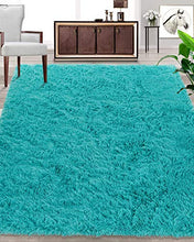 Load image into Gallery viewer, Foxmas Ultra Soft Fluffy Area Rugs for Bedroom Kids Room Plush Shaggy Nursery Rug Furry Throw Carpets for Boys Girls, College Dorm Fuzzy Rugs Living Room Home Decorate Rug, 3ft x 5ft, Turquoise Blue
