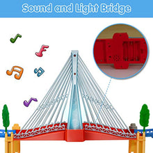 Load image into Gallery viewer, BeebeeRun Kids Car Race Track Set, Flexible Train Tracks for Toddlers with Musical Bridge and LED Electric Train Set, Car Track Toys for Boys and Girls
