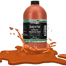 Load image into Gallery viewer, Pouring Masters Saffron Orange Metallic Pearl Acrylic Ready to Pour Pouring Paint – Premium 32-Ounce Pre-Mixed Water-Based - for Canvas, Wood, Paper, Crafts, Tile, Rocks and More
