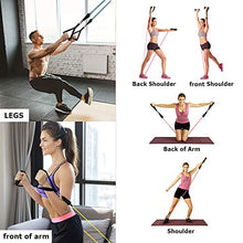 Load image into Gallery viewer, Letsfit Resistance Bands Set, Exercise Bands with Handles, Training Tubes with Door Anchor &amp; Ankle Straps for Resistance Training, Physical Therapy, Home Workout, Yoga, Pilates Stackable up to 150 lb
