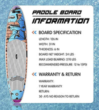 Load image into Gallery viewer, Upgraded 10'6 Inflatable Stand Up Paddle Board, Paddleboards with Adjustable Paddle, Non-Slip Deck, Safety Leash, Backpack, 3 Detachable Fins, Hand Pump, Repair Kit for Youth and Adults, Graffiti
