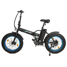 Load image into Gallery viewer, 20" 500W 36V 12Ah Fat Tire Folding Electric Bike W/Gifts Rear Rack Removable Lithium Battery Beach Snow Bicycle Moped Electric Mountain Bike Powerful Motor Aluminum Frame Black and Blue
