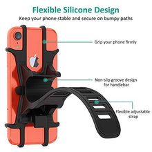 Load image into Gallery viewer, Bovon Bike Phone Mount, Universal Adjustable Silicone Bicycle Phone Holder for Cycling GPS/Map/Time/Music, Compatible with iPhone 11 Pro Max/XS/XR/8/8 Plus, Samsung Galaxy S10/Note 10(Updated Version)
