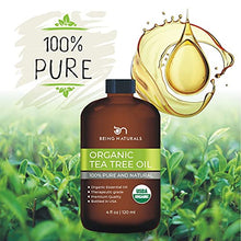 Load image into Gallery viewer, Organic Tea Tree Essential Oil - Huge 4 FL OZ - 100% Pure &amp; Natural – Premium Natural Oil with Glass Dropper (Tea Tree Oil, 4 fl oz)
