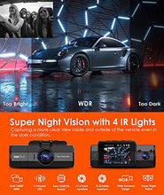 Load image into Gallery viewer, Vantrue N2S 4K Dash Cam, Dual 2.5K 1440P Dash Camera with GPS and Speed, IR Night Vision Front and Inside Uber Car Camera, 24/7 Recording Parking Mode, Motion Detection, 256GB Supported
