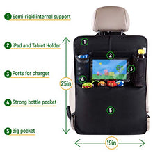 Load image into Gallery viewer, Car Seat Protector + Rear Seat Organizer For Kids - Waterproof &amp; Stain Resistant Protective Backseat Kick Mat W/Storage Pockets &amp; Tablet Holder - Baby Travel Kickmat &amp; Front/Back Seat Cover Set
