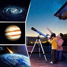 Load image into Gallery viewer, TELMU Telescope, 60mm Aperture Astronomical Refractor Telescope for Kid and Beginner Adults- Portable Travel Telescope with Tripod, Phone Adapter and Finders Scope
