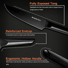 Load image into Gallery viewer, Knife Set, 15 Pieces Chef Knife Set with Block for Kitchen, German Stainless Steel Knife Block Set, Dishwasher Safe, Elegant Black

