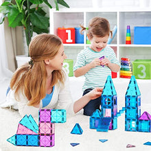 Load image into Gallery viewer, Magnetic Tiles 102Pcs, Magnetic Building Blocks Pretend Play Toys, Toy Castle Building Kit, Build Kids Creative-Thinking, Fine-Motor, Visual-Spatial &amp; Emotional Skills

