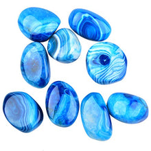 Load image into Gallery viewer, June&amp;Ann Blue Agate Palm Stones, Healing Gemstone Therapy Worry Crystal Stones for Meditation Chakra Balancing Collection, Irregular Shape
