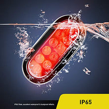 Load image into Gallery viewer, Nilight - TL-07 6 Inch Oval Red Led Trailer Tail Lights 4PCS 10 Led with Flush Mount Grommets Plugs IP67 Waterproof Stop Brake Turn Trailer Lights for RV Truck
