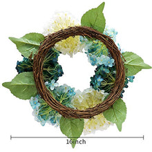 Load image into Gallery viewer, HEBE 16" Artificial Hydrangea Wreath for Front Door Flower Wreath Farmhouse Welcome Door Wreath Fall Autumn Thanksgiving Holiday Wall Window Hanging Decor
