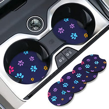 Load image into Gallery viewer, Car Cup Coasters 4 Pack Universal Non-Slip Car Coasters for Cup Holders Cute Car Coasters with Finger Notch for Easy Removal Car Interior Decor Accessories for Women &amp; Men
