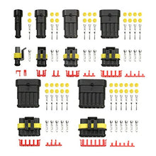 Load image into Gallery viewer, Flytuo 352PCS Automotive Waterproof Car Electrical Wire Connectors Plug Kit, 1/2/3/4 Male and Female Pin Connectors for Motorcycle, Truck, Car, Boats, Scooter
