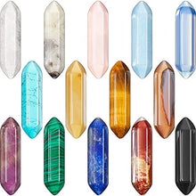 Load image into Gallery viewer, Ferreve Crystal Wands Hexagonal Natural Amethyst Rose Quartz Tiger Eye Obsidian Crystals Gemstone Wand Set for Meditation Crystal 1.18 Inch -1.3 Inch (Fresh Colors, 14 Pieces)
