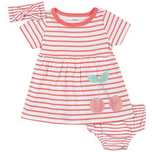 Load image into Gallery viewer, Gerber Baby Girls 3-Piece Dress, Diaper Cover and Headband Set, Doodles, 5T

