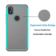 Load image into Gallery viewer, Njjex for T-Mobile Revvl 4 Case, TCL Revvl 4 Case, [Nveins] Hybrid Dual Layers Hard Plastic Back + Soft Silicone Rubber Armor Defender Shockproof Slim Cute Phone Cover for T-Mobile Revvl 4 [Turquoise]
