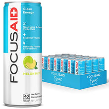Load image into Gallery viewer, FOCUSAID Energy Blend, Nootropics Drink for Brain Fuel, Alpha-GPC, GABA, B-Complex, Yerba Mate, Green Tea, 100% Clean,100mg Natural Caffeine, 12-oz. cans (Value Pack of 24)
