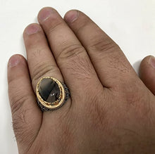 Load image into Gallery viewer, KAR Rare Find 925K Sterling Silver Yemeni Agate(Aqeeq) Men's Ring P5D (10)
