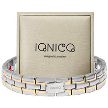 Load image into Gallery viewer, IONICO Stylish Magnetic Therapy Bracelet for Men and Women Health Improvement | Reliefs Arthritis, Carpal Tunnel, Migraine, Headache Pain, Blood Pressure | Strong Energy Healing Power (Silver-Gold)
