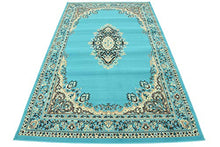 Load image into Gallery viewer, Unique Loom Reza Area Rug, 5' x 8', Turquoise
