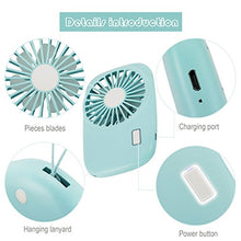 Load image into Gallery viewer, Aluan Handheld Fan Mini Fan Powerful Small Personal Portable Fan Speed Adjustable USB Rechargeable Eyelash Fan for Kids Girls Woman Man Home Office Outdoor Travel
