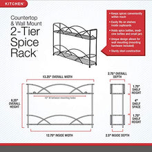 Load image into Gallery viewer, Spectrum Diversified Countertop Rack Cabinet Pantry Organization &amp; Storage, 2-Tier Spice Organizer with Optional Wall Mount, Black
