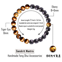 Load image into Gallery viewer, L&amp;C Feng Shui Black Obsidian Wealth Bracelet - Tiger Eye Mens Bracelets Crystal Bring Luck Prosperity Stretch Beaded Bracelet for Women Anxiety Bracelet Oil Diffuser Couples Bracelets (Tiger Eye-8mm)

