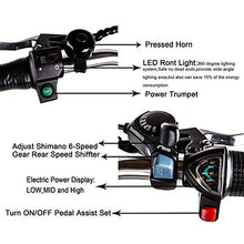 Load image into Gallery viewer, NAKTO 26" 250W Cargo Electric Bicycle Sporting Shimano 6 Speed Gear EBike Brushless Gear Motor with Removable Waterproof Large Capacity 36V10A Lithium Battery and Battery Charger
