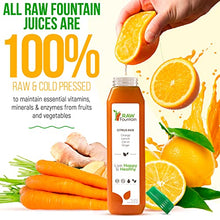 Load image into Gallery viewer, 7 Day Juice Cleanse by Raw Fountain, All Natural Raw Detox Cleanse, Cold Pressed Fruit and Vegetable Juice, Tasty and Energizing, 42 Bottle 12oz, 7 Ginger Shots
