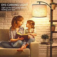 Load image into Gallery viewer, Rottogoon Floor Lamp for Living Room, LED Standing Lamp with 2 Lamp Shades Tall Industrial Arc Floor Lamp Reading for Bedroom, Office, Study Room (9W LED Bulb, Beige &amp; Gray Shades Included)
