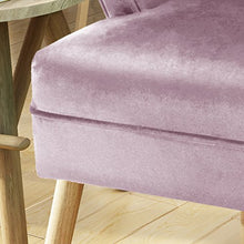 Load image into Gallery viewer, Christopher Knight Home Mariposa Mid-Century Velvet Accent Chair, Light Lavender / Natural
