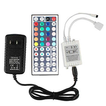 Load image into Gallery viewer, GALYGG 44 Key IR Remote Controller Wireless Kit with DC 12V 2A Power Supply Adapter, for 2835 3528 5050 RGB LED Strip Lights Flexible Tape Lighting
