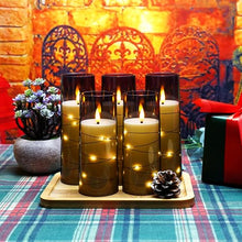 Load image into Gallery viewer, kakoya Flameless LED Candles with Timer 9 Pc Flickering Flameless Candles for Romantic Ambiance and Home Decoration Durable Acrylic Shell,with Embedded Star String，Battery Operated Candles（Grey）
