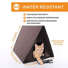 Load image into Gallery viewer, K&amp;H Pet Products Outdoor Multi-Kitty A-Frame Chocolate 35 X 20.5 X 20 Inches Heated

