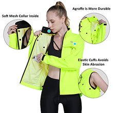 Load image into Gallery viewer, BALEAF Women's Cycling Jacket Waterproof Rain Bike Jackets Wind Breakers Removable Sleeves Running Lightweight Fluorescent Yellow Size L
