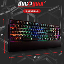 Load image into Gallery viewer, Deco Gear Mechanical Gaming Keyboard, Anti-Ghosting, Ergonomic Fixed Palm Rest, Full Customizable RGB Backlit, Carbon Fiber Design, Outemu Blue Switch, Wired, Black

