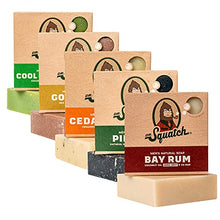 Load image into Gallery viewer, Dr. Squatch All Natural Bar Soap for Men, 5 Bar Variety Pack - Aloe, Cedar Citrus, Gold Moss, Pine Tar and Bay Rum
