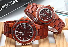 Load image into Gallery viewer, Bewell ZS-100B Wooden Watch Quartz Movement Couple Watches Date Display His and Hers Wristwatches Set
