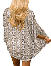 Load image into Gallery viewer, Women's Snake Print Tops Kimono Cover Ups Shirts Summer Chiffon Beach Boho Sheer Cardigan S
