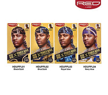 Load image into Gallery viewer, KISS RED Bow Wow Power Wave Luxe Design Durag HDUPPL01 (Black Gold)
