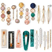 Load image into Gallery viewer, Mehayi 20 PCS Macaron Pearl Acrylic Resin Metal Fashion Hair Clips Set, Handmade Cute Hair Barrettes Bobby Pins, Gold Metal Hairpin Hair Accessories Headwear Styling Tools, Gifts for Women Girls Decorative Party Wedding
